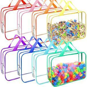 8 Packs 8 Colors Toy Storage Bags, Reusable Clear PVC Board Game Storage, Toy Organizers and Storage Bags with Zipper for Building Blocks, Puzzle and Handmade Accessories, Clear Toiletry Bag 8 Packs 8 Colors Toy Storage Bags, Reusable Clear PVC Board Game Storage, Toy Organizers and Storage Bags with Zipper for Building Blocks, Puzzle and Handmade Accessories, Clear Toiletry Bag