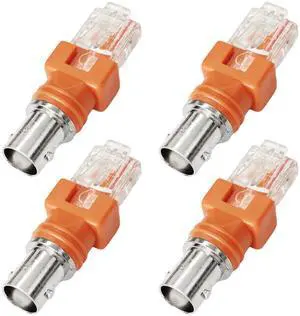 4PCS BNC Female Socket to RJ45 Network Adapters, Female Coax to Male Ethernet Converters, Linear Configuration RF Couplers for Surveillance Systems & Data Communication Equipment 4PCS BNC Female Socket to RJ45 Network Adapters, Female Coax to Male Ethernet Converters, Linear Configuration RF Couplers for Surveillance Systems & Data Communication Equipment