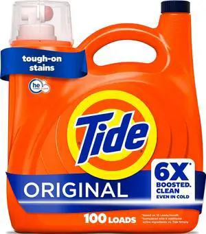 Liquid Laundry Detergent, Original Scent, 125 fl oz, 100 Loads, Boosted Clean Even in Cold Water with Concentrated Washing Soap Liquid Laundry Detergent, Original Scent, 125 fl oz, 100 Loads, Boosted Clean Even in Cold Water with Concentrated Washing Soap
