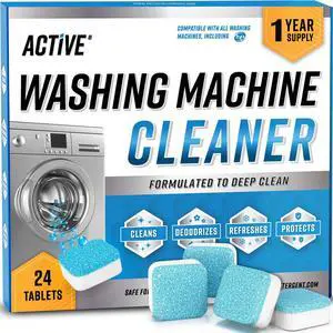Washing Machine Cleaner Descaler 24 Pack - Deep Cleaning Tablets For HE Front Loader & Top Load Washer, Septic Safe Eco-Friendly Deodorizer, Clean Inside Drum and Laundry Tub Seal - 12 Month Supply Washing Machine Cleaner Descaler 24 Pack - Deep Cleaning Tablets For HE Front Loader & Top Load Washer, Septic Safe Eco-Friendly Deodorizer, Clean Inside Drum and Laundry Tub Seal - 12 Month Supply