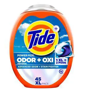 Odor Defense + Oxi Laundry Detergent Pacs, Original Scent, 45 Count, Advanced Odor + Stain Fighter Odor Defense + Oxi Laundry Detergent Pacs, Original Scent, 45 Count, Advanced Odor + Stain Fighter