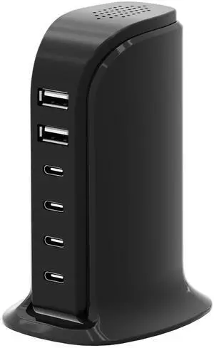 USB Charger, Charging Station for Multiple Devices 65W, Fast Charging Blocks with 4Type C Ports, Dual USB Charging Hub Organizer Multiport for iPhone, Ipad, Smartphones, Travel Accessories (Black) USB Charger, Charging Station for Multiple Devices 65W, Fast Charging Blocks with 4Type C Ports, Dual USB Charging Hub Organizer Multiport for iPhone, Ipad, Smartphones, Travel Accessories (Black)