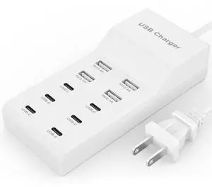 USB Charging Station for Multiple Devices USB Wall Charger Power Hub Strip Smart Plug Charging Dock Desktop Charge Block 6 USB C 4 USB A Ports Compatible with iPhone 15/iPad/iPod/Galaxy S Smart Phones USB Charging Station for Multiple Devices USB Wall Charger Power Hub Strip Smart Plug Charging Dock Desktop Charge Block 6 USB C 4 USB A Ports Compatible with iPhone 15/iPad/iPod/Galaxy S Smart Phones