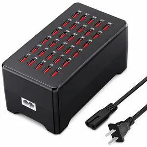 30 Port Multiple USB Charger Station, 150W/30A Multi USB Charging Station Compatible with iPhone/iPad/Google Pixel/Tablets/Samsung and Other Smartphones, Tablets, USB Electronics 30 Port Multiple USB Charger Station, 150W/30A Multi USB Charging Station Compatible with iPhone/iPad/Google Pixel/Tablets/Samsung and Other Smartphones, Tablets, USB Electronics