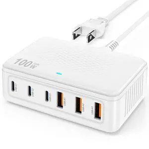 USB C Fast Charger Block, 100W GaN 6 Port Type C Charging Station Hub,Wall Charger Power Strip Adapter Plug Cube Brick Box for Apple iPhone 17 16 15 14 13 12 Pro Max/iPad/Pixel/Samsung Galaxy S25 S24 USB C Fast Charger Block, 100W GaN 6 Port Type C Charging Station Hub,Wall Charger Power Strip Adapter Plug Cube Brick Box for Apple iPhone 17 16 15 14 13 12 Pro Max/iPad/Pixel/Samsung Galaxy S25 S24