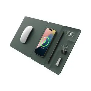 H3 Split Max 3-in-1 Wireless Charging Mouse Pad Fast Qi Charger, Mousepad Mat, and Magnetic Tray Organizer Compatible with Smartphones and Earbuds (Deep Green) H3 Split Max 3-in-1 Wireless Charging Mouse Pad Fast Qi Charger, Mousepad Mat, and Magnetic Tray Organizer Compatible with Smartphones and Earbuds (Deep Green)