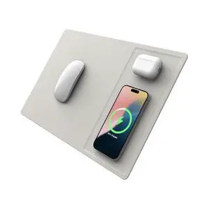H3 PRO Dual Qi Wireless Charging Mouse Pad Dual Fast Wireless Chargers for Smartphones and Earbuds Smooth Surface with Anti-Slip Base for Home and Office Use (Cream Powder) H3 PRO Dual Qi Wireless Charging Mouse Pad Dual Fast Wireless Chargers for Smartphones and Earbuds Smooth Surface with Anti-Slip Base for Home and Office Use (Cream Powder)
