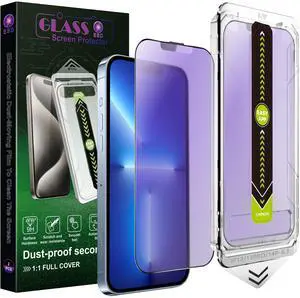 2 Pack Anti Blue Light Matte Screen Protector for iPhone 16e/13/13 Pro/14 (6.1-Inch),9H Tempered Glass,Anti-Glare,Full Coverage,Anti-Fingerprint,Auto Dust Removal,Bubble-Free 2 Pack Anti Blue Light Matte Screen Protector for iPhone 16e/13/13 Pro/14 (6.1-Inch),9H Tempered Glass,Anti-Glare,Full Coverage,Anti-Fingerprint,Auto Dust Removal,Bubble-Free