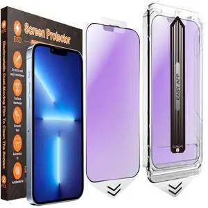 [2-Pack Blue Light Blocking Matte Screen Protector for iPhone 17e/16e/14/13 Pro/13, Anti-Glare Tempered Glass with Dust-Free Installation Frame, Anti-Fingerprint, Oil Resistant, Bubble-Free [2-Pack Blue Light Blocking Matte Screen Protector for iPhone 17e/16e/14/13 Pro/13, Anti-Glare Tempered Glass with Dust-Free Installation Frame, Anti-Fingerprint, Oil Resistant, Bubble-Free