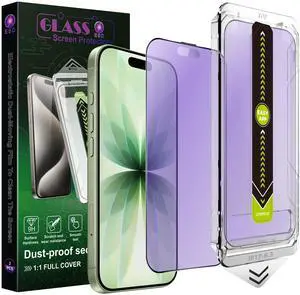2-Pack Anti Blue Light Blocking Matte Screen Protector for iPhone 17/16 Pro (6.3-Inch),Anti-Glare,9H Tempered Glass,Full Coverage,Anti-Fingerprint,Auto Dust Removal,Bubble-Free 2-Pack Anti Blue Light Blocking Matte Screen Protector for iPhone 17/16 Pro (6.3-Inch),Anti-Glare,9H Tempered Glass,Full Coverage,Anti-Fingerprint,Auto Dust Removal,Bubble-Free