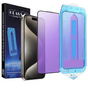 2-Pack Anti Blue Light Matte Screen Protector for iPhone 15 Pro 6.1-inch 9H Tempered Glass, Full Coverage, Anti-Fingerprint, Auto Dust-Elimination, No Bubble, Easy Installation 2-Pack Anti Blue Light Matte Screen Protector for iPhone 15 Pro 6.1-inch 9H Tempered Glass, Full Coverage, Anti-Fingerprint, Auto Dust-Elimination, No Bubble, Easy Installation
