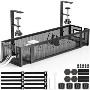 Under Desk Cable Management Tray, 15.75" No Drill Cable Management Under Desk Cable Management Tray, 15.75" No Drill Cable Management
