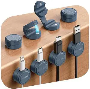 8-Pack Silicone Cord Organizer Magnetic Cable Clips, Adhesive 8-Pack Silicone Cord Organizer Magnetic Cable Clips, Adhesive