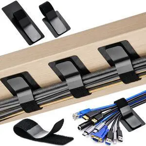 Cable Management Under Desk, 20 Pair Cord Organizer Straps Cable Management Under Desk, 20 Pair Cord Organizer Straps