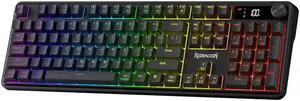 K526 PRO RGB Wireless Membrane Gaming Keyboard, 104 Keys Mechanical-Feel Keyboard w/LED Info Display, Media/Backlit Knob Control, Smooth Linear Switch & Software Supported K526 PRO RGB Wireless Membrane Gaming Keyboard, 104 Keys Mechanical-Feel Keyboard w/LED Info Display, Media/Backlit Knob Control, Smooth Linear Switch & Software Supported