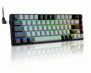Full RGB Backlit Mechanical Keyboard Wired Metal Computer Key Board, 65% Cute PC Gaming Keyboards Hot Swappable Rainbow Colorful Light Up Leyboard for Typist and Gamer, Work with Mac PS5 Xbox Full RGB Backlit Mechanical Keyboard Wired Metal Computer Key Board, 65% Cute PC Gaming Keyboards Hot Swappable Rainbow Colorful Light Up Leyboard for Typist and Gamer, Work with Mac PS5 Xbox