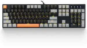 Z-14 Mechanical Keyboard Wired 104 Key, Red Switch Hot Swappable Full-Size Gaming Office Work Computer Keyboards, Solid Yellow Backlit Mechanical Keyboard for PC Mac, Black&Grey Z-14 Mechanical Keyboard Wired 104 Key, Red Switch Hot Swappable Full-Size Gaming Office Work Computer Keyboards, Solid Yellow Backlit Mechanical Keyboard for PC Mac, Black&Grey