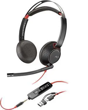 Poly Blackwire 5220 Stereo USB-C Headset + 3.5mm Plug + USB-C/A Adapter Poly Blackwire 5220 Stereo USB-C Headset + 3.5mm Plug + USB-C/A Adapter
