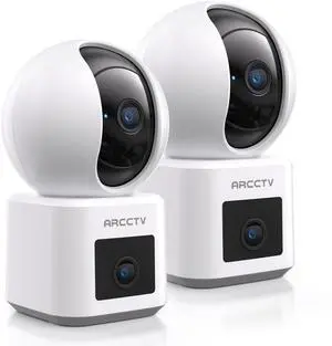 2-Pack Dual Lens Indoor Security Camera, 2.5K WiFi 6 Pet Camera for Home Security System, 4-View Whole Home Coverage, 360° AI Tracking, 5GHz/2.4GHz Dog Camera, Night Vision, Phone App 2-Pack Dual Lens Indoor Security Camera, 2.5K WiFi 6 Pet Camera for Home Security System, 4-View Whole Home Coverage, 360° AI Tracking, 5GHz/2.4GHz Dog Camera, Night Vision, Phone App