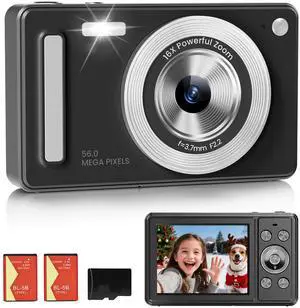 Digital Camera, FHD 1080P Point and Shoot Camera, 32GB SD Card, 2 Batteries Digital Camera, FHD 1080P Point and Shoot Camera, 32GB SD Card, 2 Batteries