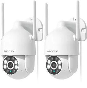 2K Security Cameras Outdoor, 360°Pan-Tilt View 2.4G/5G WiFi Security Camera with Motion Tracking, Spotlight & Siren, 2-Way Audio, Full Color Night Vision, Waterproof (2 Pack) 2K Security Cameras Outdoor, 360°Pan-Tilt View 2.4G/5G WiFi Security Camera with Motion Tracking, Spotlight & Siren, 2-Way Audio, Full Color Night Vision, Waterproof (2 Pack)