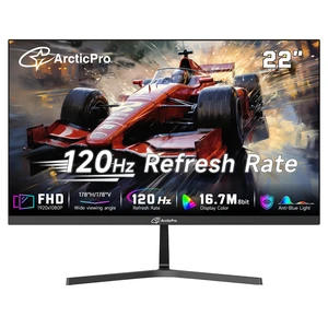 22 inch 120Hz Monitor, Full HD (1920 x 1080p) Computer Monitor, 99% sRGB, 4000:1 Contrast, 3-Sided Frameless, Ultra Slim, VESA, LowBlue Mode, Tilt Adjust, HDMI *1, VGA*1 22 inch 120Hz Monitor, Full HD (1920 x 1080p) Computer Monitor, 99% sRGB, 4000:1 Contrast, 3-Sided Frameless, Ultra Slim, VESA, LowBlue Mode, Tilt Adjust, HDMI *1, VGA*1