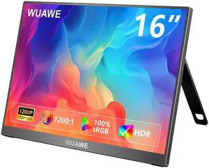 Portable Monitor 16" 1920x1200P 16:10 IPS Travel Monitor for Laptop with Built-in Stand, 100% sRGB Control USB-C HDMI,HDR Freesync Display, Plug&Play for Phone PS5 Switch(Black) Portable Monitor 16" 1920x1200P 16:10 IPS Travel Monitor for Laptop with Built-in Stand, 100% sRGB Control USB-C HDMI,HDR Freesync Display, Plug&Play for Phone PS5 Switch(Black)
