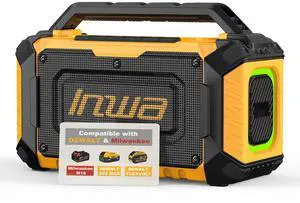 Jobsite Bluetooth Speakers Compatible with DeWalt 20V/FLEXVOLT & Milwaukee M18 Battery, 60W Portable Outdoor Wireless Boombox w/Bass, RGB Lights, Loud Speaker for Worksite/Workshop/Garage(Golden) Jobsite Bluetooth Speakers Compatible with DeWalt 20V/FLEXVOLT & Milwaukee M18 Battery, 60W Portable Outdoor Wireless Boombox w/Bass, RGB Lights, Loud Speaker for Worksite/Workshop/Garage(Golden)