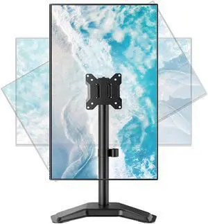 Stable Single Monitor Stand, Freestanding Monitor Arm for 17 to 32 inch & 22lbs Capacity Screen, Adjustable Height Desk Mount with Swivel and Tilt, VESA 75x75/ 100x100mm Stable Single Monitor Stand, Freestanding Monitor Arm for 17 to 32 inch & 22lbs Capacity Screen, Adjustable Height Desk Mount with Swivel and Tilt, VESA 75x75/ 100x100mm
