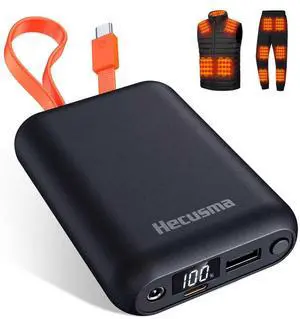 7.4V 5V 20,000mAh Heated Vest Battery Pack, Battery Pack for Heated Vest Compatible with ORORO, for TODWARM, for XINSONYUELL, for Weamest, Power Bank with Built-in USB-C Cable (No for Venustas) 7.4V 5V 20,000mAh Heated Vest Battery Pack, Battery Pack for Heated Vest Compatible with ORORO, for TODWARM, for XINSONYUELL, for Weamest, Power Bank with Built-in USB-C Cable (No for Venustas)