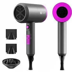 Professional Ionic Hair Dryer, Powerful 1800W Fast Drying Low Noise Blow Dryer with 2 Concentrator Nozzle 1 Diffuser Attachments for Home Salon Travel Professional Ionic Hair Dryer, Powerful 1800W Fast Drying Low Noise Blow Dryer with 2 Concentrator Nozzle 1 Diffuser Attachments for Home Salon Travel