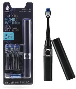 Portable Sonic Toothbrush Battery Operated, Battery Included, 3 Brush Heads Included, 22,000 Strokes Per Minute, Brush On The Go Portable Sonic Toothbrush Battery Operated, Battery Included, 3 Brush Heads Included, 22,000 Strokes Per Minute, Brush On The Go