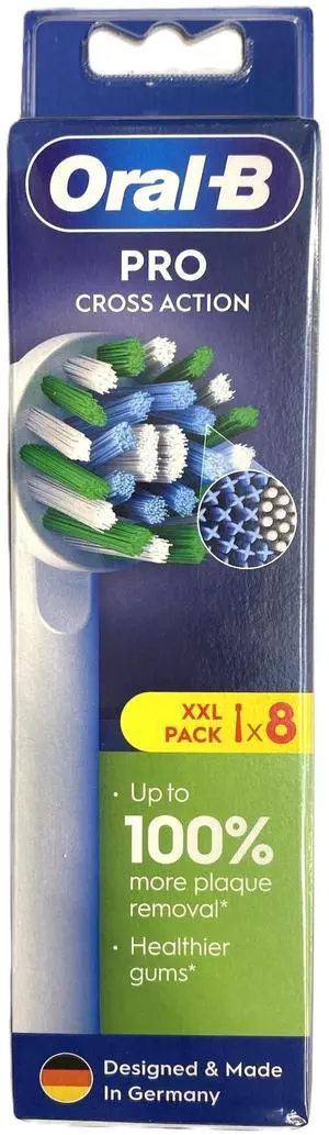 CrossAction Toothbrush Heads Pack of 8 Replacement Refills for Electric Rechargeable Toothbrush, Mailbox Sized Pack CrossAction Toothbrush Heads Pack of 8 Replacement Refills for Electric Rechargeable Toothbrush, Mailbox Sized Pack