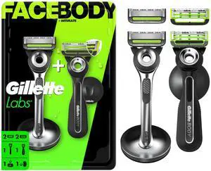 Labs Razor Duo Pack for Men, 1 Face Razor, 1 Body + Intimate Razor, 4 Razor Blade Refills (2 Face, 2 Body) Labs Razor Duo Pack for Men, 1 Face Razor, 1 Body + Intimate Razor, 4 Razor Blade Refills (2 Face, 2 Body)