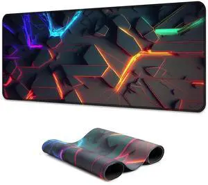 3D Neon Geometric Gaming Mouse Pad Blacklight Large Extended Glow in the Dark Waterproof E-Sports Desk Mat with Non-Slip Base for Gamers & Office - 31.5" x 11.8" 3D Neon Geometric Gaming Mouse Pad Blacklight Large Extended Glow in the Dark Waterproof E-Sports Desk Mat with Non-Slip Base for Gamers & Office - 31.5" x 11.8"