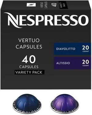 Capsules Vertuo, Espresso Bold Variety Pack, Medium and Dark Roast Espresso Coffee, 40-Count Espresso Pods, Brews 1.35oz. Capsules Vertuo, Espresso Bold Variety Pack, Medium and Dark Roast Espresso Coffee, 40-Count Espresso Pods, Brews 1.35oz.