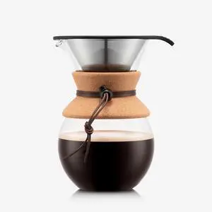 34oz Pour Over Coffee Maker, High-Heat Borosilicate Glass with Reusable Stainless Steel Filter and Cork Grip - Made in Portugal 34oz Pour Over Coffee Maker, High-Heat Borosilicate Glass with Reusable Stainless Steel Filter and Cork Grip - Made in Portugal