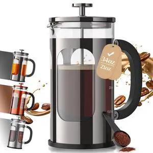 French Press Coffee Maker 34oz, No Plastic Touching Cafe,Thickened Glass Stainless Steel Brewer, Cold Brew Cafetera Tea pot for Kitchen Travel Camping, Gifts, Decor, Bar Accessories, Dark Pewter French Press Coffee Maker 34oz, No Plastic Touching Cafe,Thickened Glass Stainless Steel Brewer, Cold Brew Cafetera Tea pot for Kitchen Travel Camping, Gifts, Decor, Bar Accessories, Dark Pewter