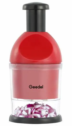Food Chopper, Easy to Clean Manual Hand Vegetable Chopper, Dishwasher Safe Slap Onion Cutter for Veggies Onions Garlic Nuts Salads Red Food Chopper, Easy to Clean Manual Hand Vegetable Chopper, Dishwasher Safe Slap Onion Cutter for Veggies Onions Garlic Nuts Salads Red