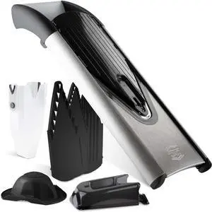 by Reston Lloyd Mandoline Slicer V6 (Professional Set) Stainless Steel Slicer with V-Blade Adjustable Kitchen Slicer for Vegetables & Fruits Various Thicknesses & Grater by Reston Lloyd Mandoline Slicer V6 (Professional Set) Stainless Steel Slicer with V-Blade Adjustable Kitchen Slicer for Vegetables & Fruits Various Thicknesses & Grater