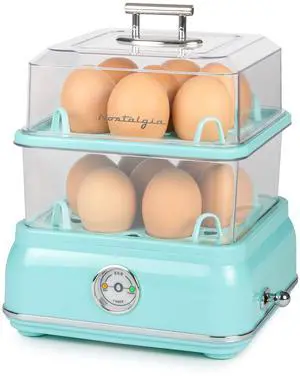CLEC14AQ Retro Premium 14 Capacity Electric Large Hard-Boiled Egg Cooker, Poached, Scrambled, Omelets, Whites, Sandwiches, for Keto & Low-Carb Diets, Aqua CLEC14AQ Retro Premium 14 Capacity Electric Large Hard-Boiled Egg Cooker, Poached, Scrambled, Omelets, Whites, Sandwiches, for Keto & Low-Carb Diets, Aqua