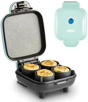 Deluxe Egg Bite Maker - Electric Egg Bite Maker for Healthy Protein Snacks - Quick Cleanup, Space-Saving Design & Non-Slip Feet - 4 Servings, Aqua Deluxe Egg Bite Maker - Electric Egg Bite Maker for Healthy Protein Snacks - Quick Cleanup, Space-Saving Design & Non-Slip Feet - 4 Servings, Aqua