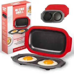 Egg Mate Microwave Egg Cooker 2-Egg Sunny Side Up Maker with Steam Vent Lid Fast Breakfast Sandwich Egg Mold BPA-Free, Dishwasher Safe Egg Mate Microwave Egg Cooker 2-Egg Sunny Side Up Maker with Steam Vent Lid Fast Breakfast Sandwich Egg Mold BPA-Free, Dishwasher Safe
