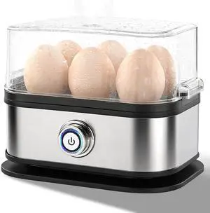 Electric Egg Cooker for Hard Boiled Eggs 6-Egg - Soft, Medium, Hard-Boiled Egg Cooker, Boiler & Steamer with Auto Shut-Off, Fast Boil, Stainless Steel Heating Plate, Family Breakfast Maker Electric Egg Cooker for Hard Boiled Eggs 6-Egg - Soft, Medium, Hard-Boiled Egg Cooker, Boiler & Steamer with Auto Shut-Off, Fast Boil, Stainless Steel Heating Plate, Family Breakfast Maker