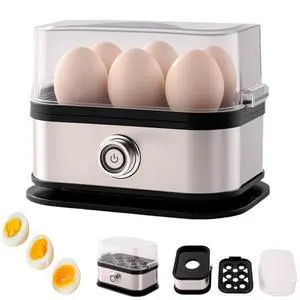 Smart Egg Cooker with Auto Shut, 2026 New Multi-function Rapid Eggs Cooker Electric 6 Egg Capacity, Hard Boiled, Medium, Soft Boiled Egg Cooker with Knob Controled Auto Shut-Off Function Smart Egg Cooker with Auto Shut, 2026 New Multi-function Rapid Eggs Cooker Electric 6 Egg Capacity, Hard Boiled, Medium, Soft Boiled Egg Cooker with Knob Controled Auto Shut-Off Function
