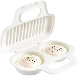 Microwave Egg Poacher BPA-Free by Dependable Industries Inc. Essentials Quick & Easy 2-Cavity Egg Cooker for Perfect Poached Eggs in Minutes Dishwasher & Microwave Safe Microwave Egg Poacher BPA-Free by Dependable Industries Inc. Essentials Quick & Easy 2-Cavity Egg Cooker for Perfect Poached Eggs in Minutes Dishwasher & Microwave Safe