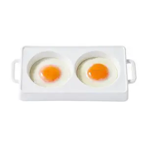 Ceramic Microwave Egg Cooker, BPA-Free 2-Cavity Egg Poacher Ceramic Microwave Egg Cooker, BPA-Free 2-Cavity Egg Poacher