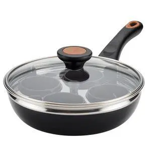 Glide Copper Ceramic Nonstick Egg Poacher Pan with Lid, 8-Inch, Black Glide Copper Ceramic Nonstick Egg Poacher Pan with Lid, 8-Inch, Black
