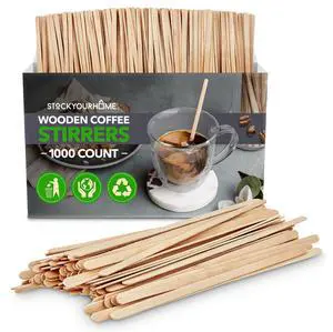 1000 Count Wooden Coffee Stir Sticks, Bulk Wood Stirrers for Coffee and Tea, Disposable Drink Stirrers for Hot Drinks, 5.5 Inch Wooden Coffee Stirrers for Home, No Plastic Stir Sticks, Stock Your Home 1000 Count Wooden Coffee Stir Sticks, Bulk Wood Stirrers for Coffee and Tea, Disposable Drink Stirrers for Hot Drinks, 5.5 Inch Wooden Coffee Stirrers for Home, No Plastic Stir Sticks, Stock Your Home