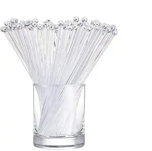 100 Pieces Ball Head Stirrer Disposible Plastic Round Top Crystal Swizzle Sticks, Crystal Cake Pops, Cocktail Coffee Drink Stirrers (Clear) 100 Pieces Ball Head Stirrer Disposible Plastic Round Top Crystal Swizzle Sticks, Crystal Cake Pops, Cocktail Coffee Drink Stirrers (Clear)